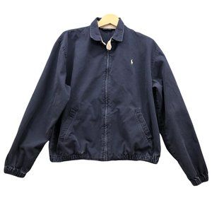 Polo Ralph Lauren Bomber Jacket Men's M Medium Navy Blue Vintage